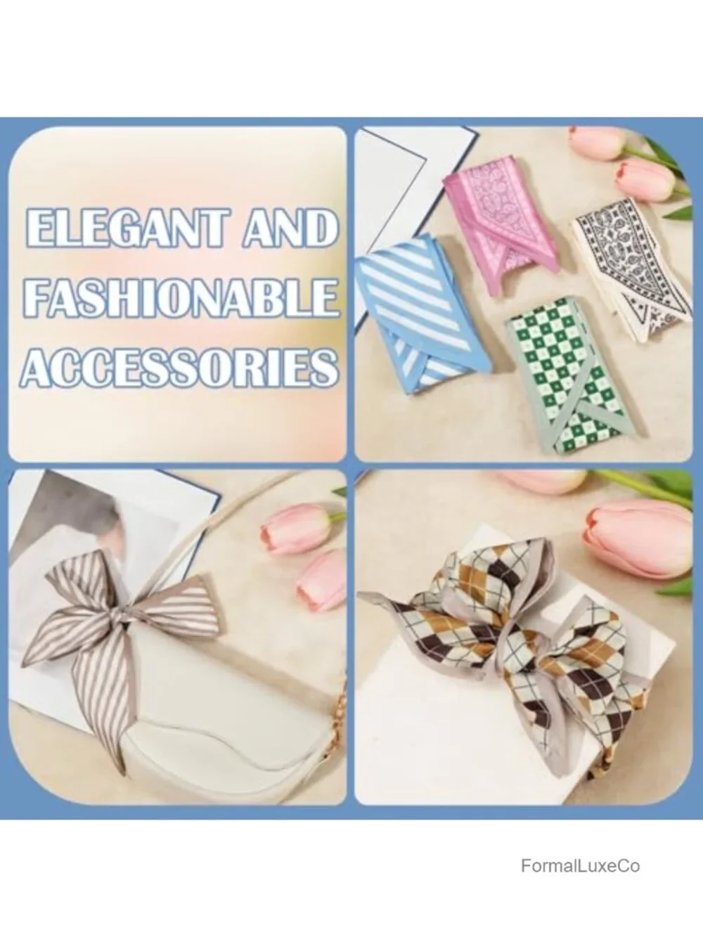 54 Pcs Silk Scarves, Satin Neck Scarves, Multifunctional Head Scarf Set,